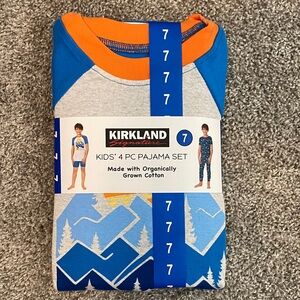 Kirkland Signature Kids' Pajama Set - Blue, Orange, and Gray